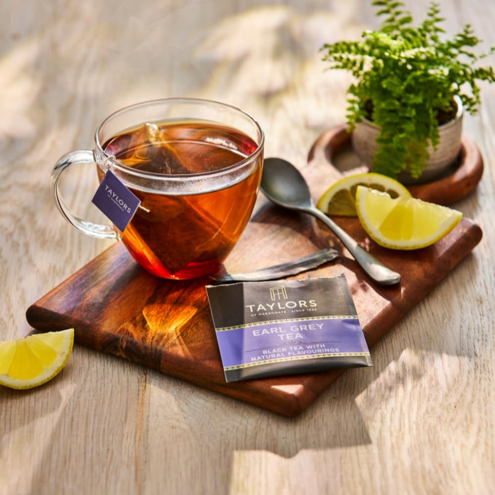 Taylors of Harrogate Earl Grey, Black Tea, Individually Wrapped Bags, 20 Count (Pack of 6), Fragrant, Delicate & Light, Caffeinated, Enjoy Hot or Iced, 120 Teabags
