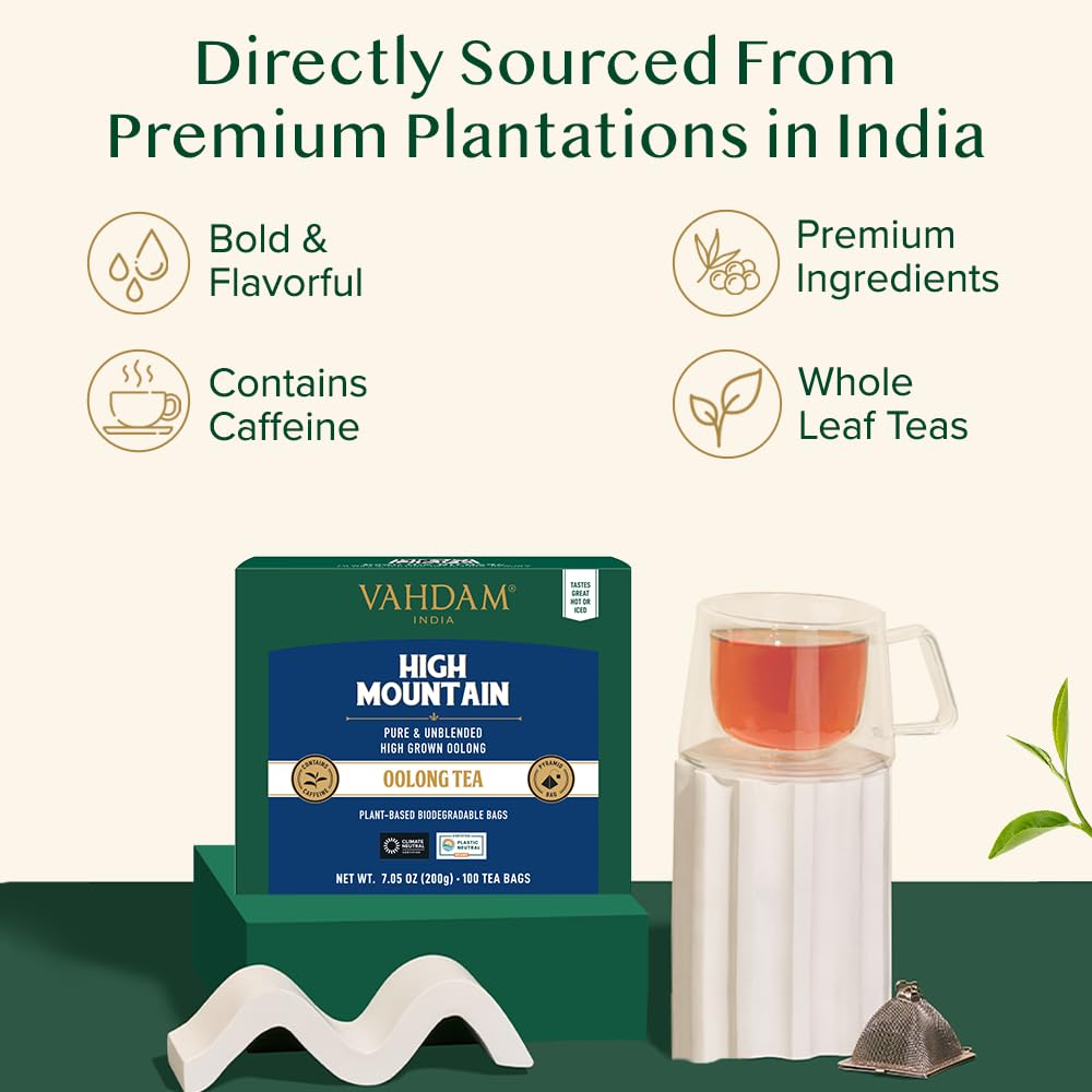 VAHDAM High Mountain Oolong Teabags(100 Count)High Grown