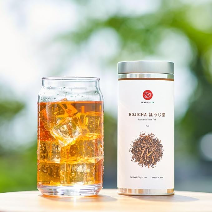 Senbird Premium Hojicha - Japanese Roasted Green Tea - From Shizuoka, Japan - Loose Tea In Airtight Tea Tin (1.76oz/50g)