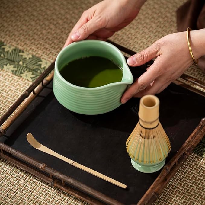 Matcha Whisk Set With Matcha Bowl, Matcha Whisk Holder Matcha Bamboo Whisk, Scoop, Unique Gifts For Women Men Girl Friend Home Kitchen Decor Gifts For Tea Enthusiasts Christmas,Birthday