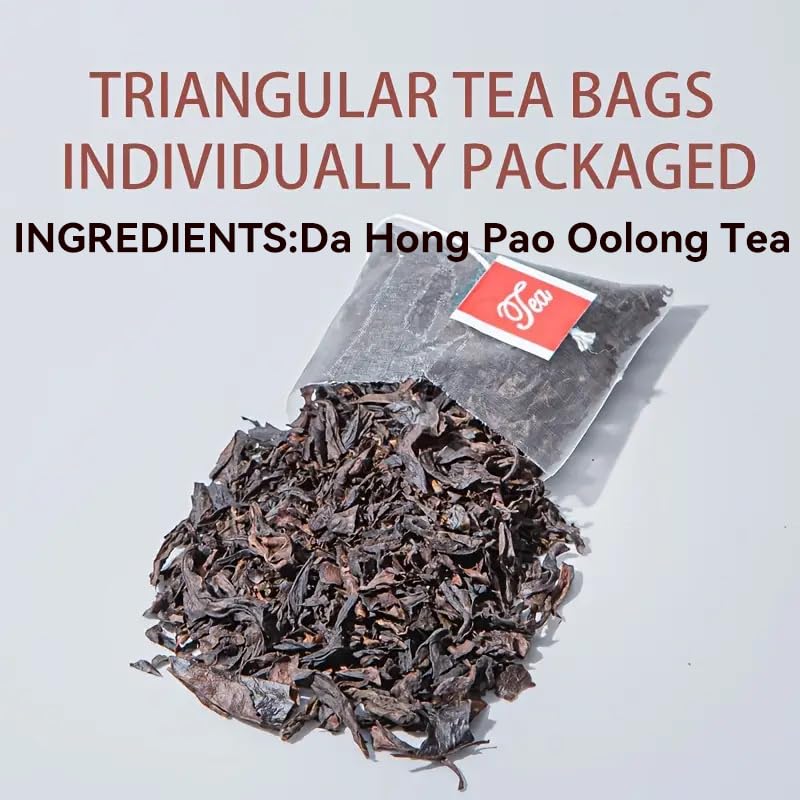 Da Hong Pao Oolong Tea Bags (50 Count) – Premium Chinese Rock Tea, Smooth Roasted Flavor, Natural Energy & Digestive Support, Antioxidant Wellness Tea, Hot & Iced Brew