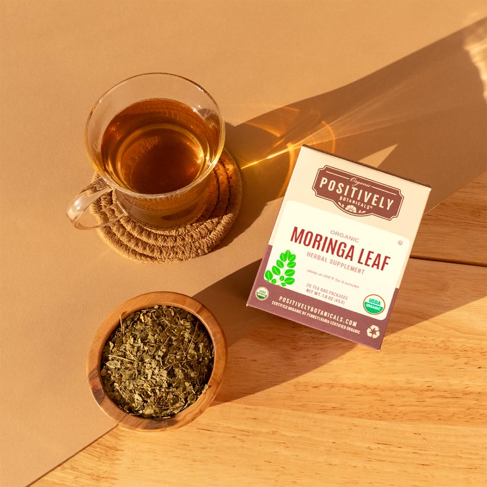 Positively Botanicals, Organic Moringa Leaf Herbal Tea Bags, 20 Count