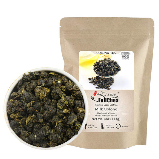 FullChea Milk Oolong Tea - Loose Leaf - Taiwan High Mountain Jin Xuan - Naturally Milky & Silky - 4oz / 113g