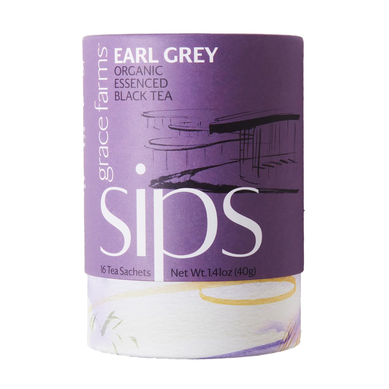 Grace Farms Organic Earl Grey Black Tea, 16 Pyramid Sachets, Bergamot Oil, Fairtrade & Kosher, Gives Back 100% of Profits