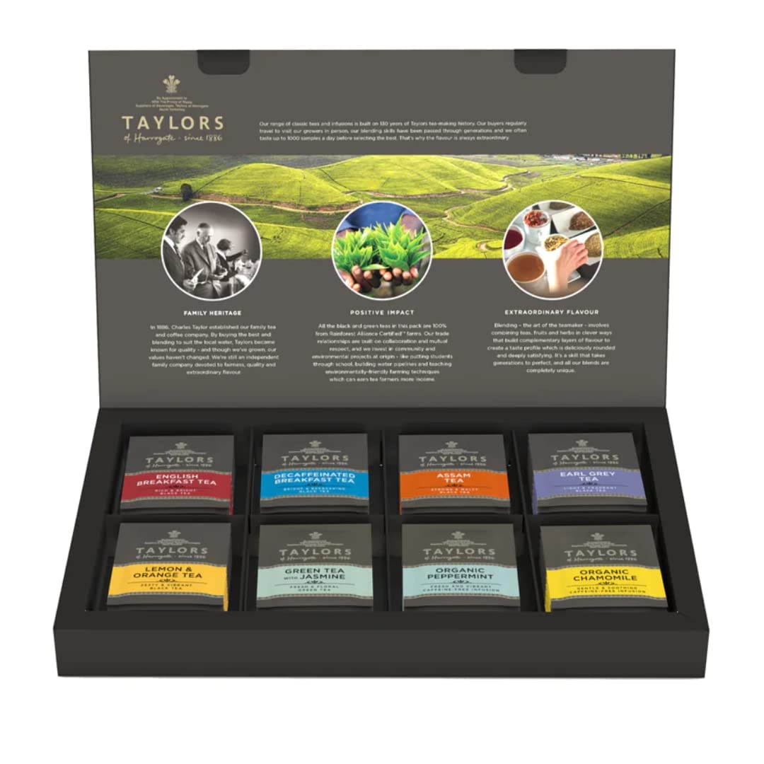 Taylors of Harrogate Assorted Specialty Teas Sampler, Variety Pack Gift Box, Individually Wrapped Bags, 48 Count, Premium Black, Green & Herbal Teas