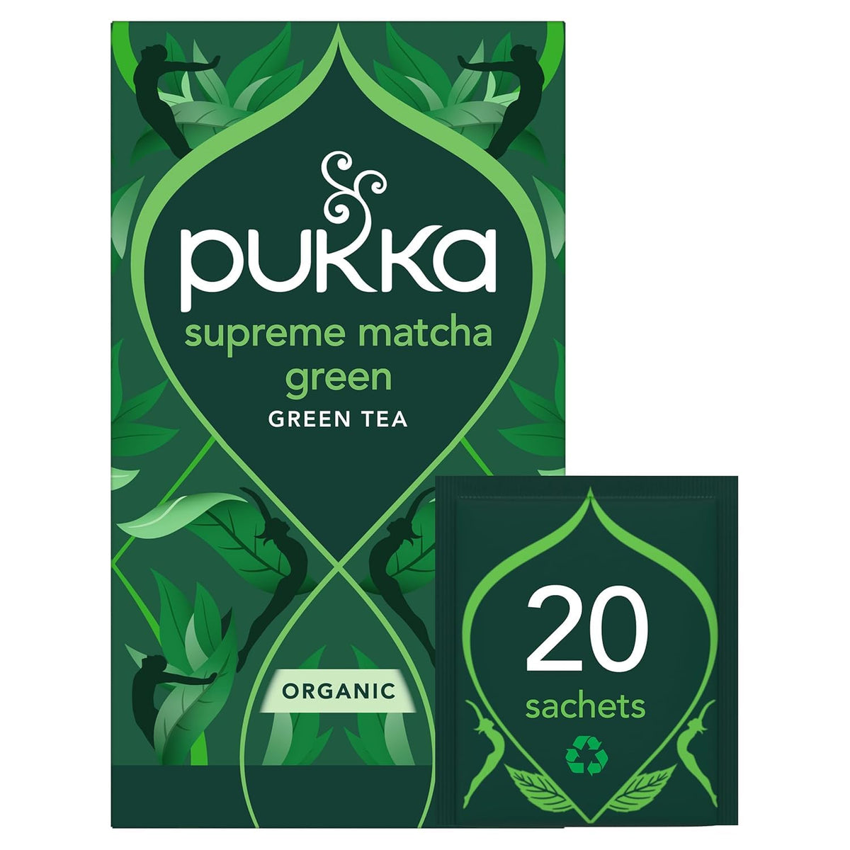 Pukka Supreme Matcha Green Organic Herbal Tea, Energizing Infusion With Matcha Powder, Ideal For Daily Vitality, Caffeine