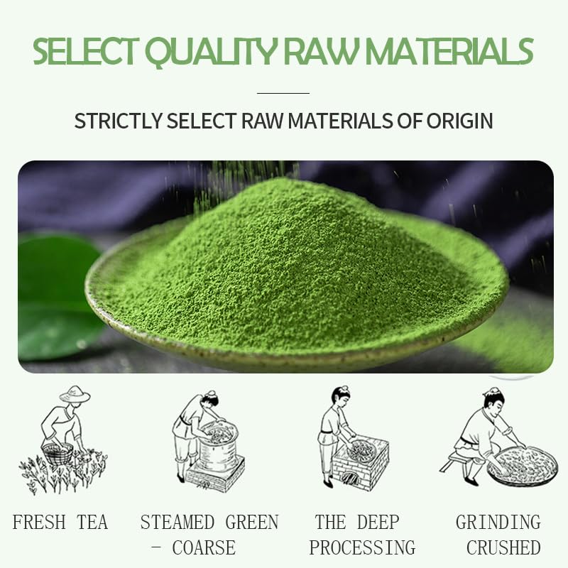 CHUANGLU Bulk Culinary Grade Matcha Powder - 500g | Commercial Supply for Bubble Tea Shops & Cafes | Vibrant Green & Versatile (Large-500g)