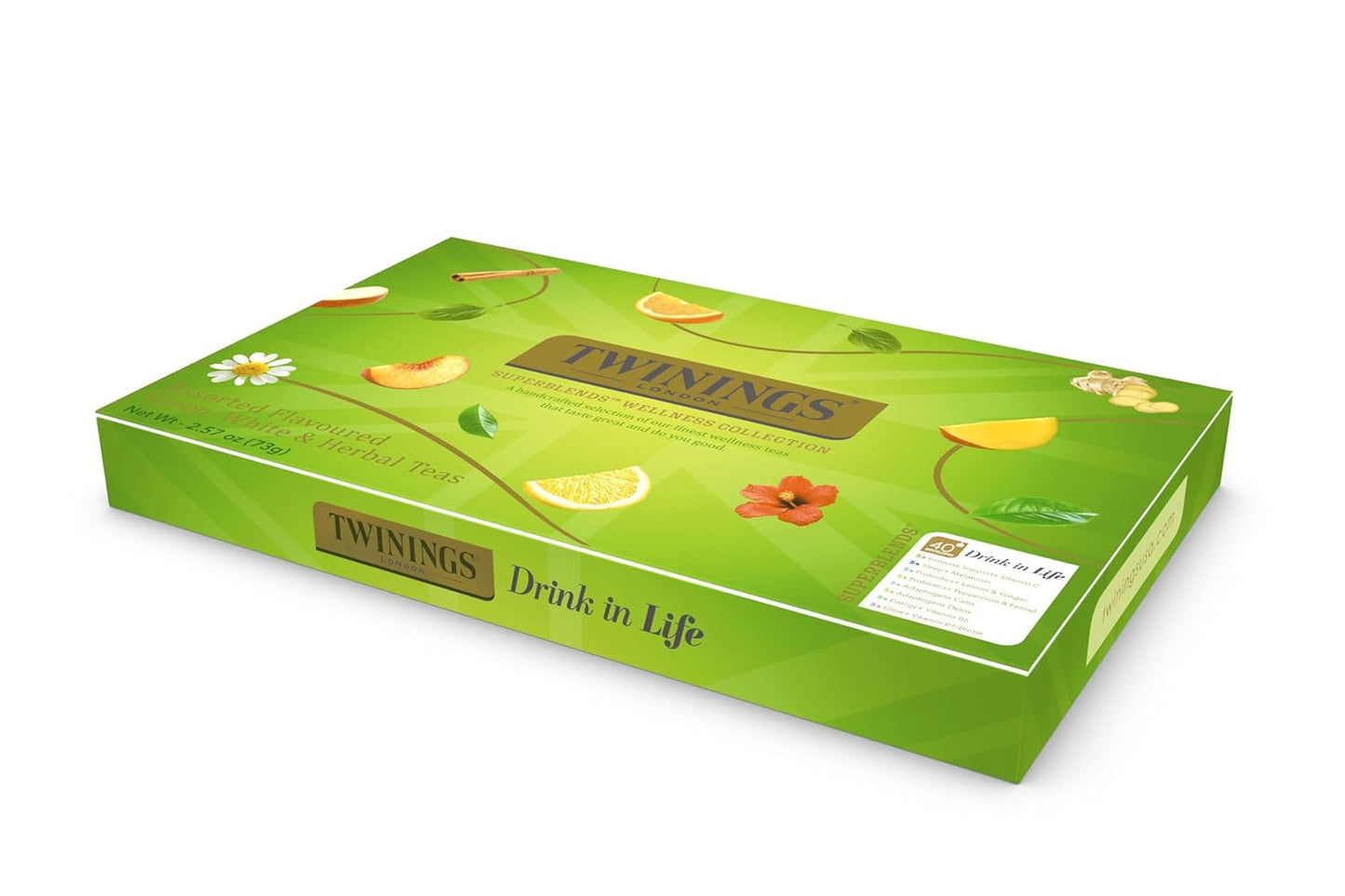 Twinings Superblends Wellness Collection, Variety Gift Box Sampler, 40 Tea Bags