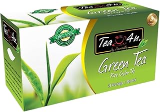 Tea4U Organic Green Tea, Ceylon TeaBags - Handpicked Leaves from the Finest Tea Estates and Expertly Blended - 25 Count