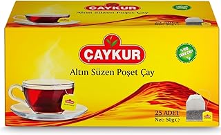 ÇAYKUR Black Tea Bags, Altın Suzen Turkish Tea, Individually Wrapped Cup Brew Bags, Bright Red Color, Best Turkish Loose-Leaf Flavor, 25 Tea Bags (50g / 1.76 oz)