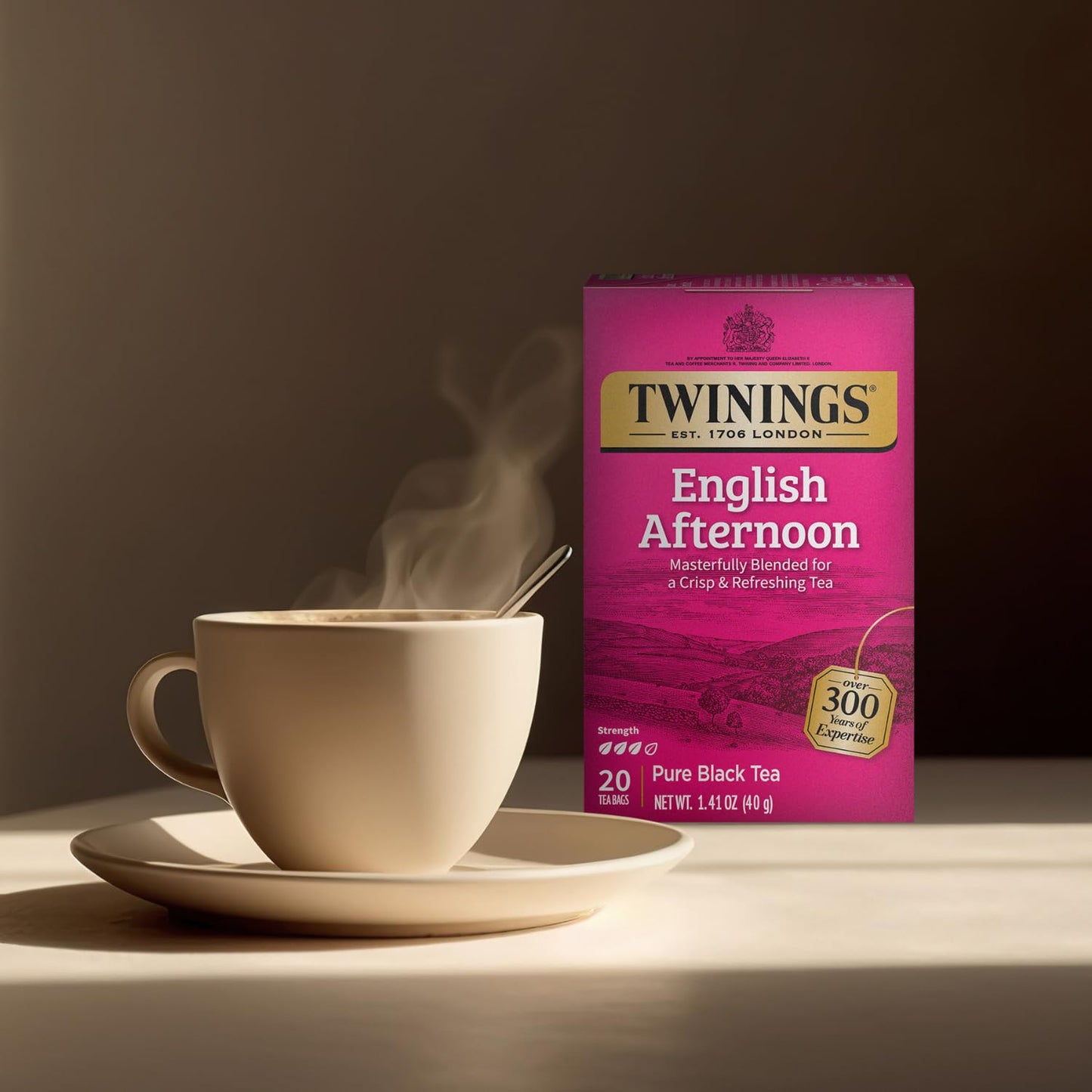 Twinings Tea, English Afternoon Tea 2-Pack – Uplifting and Refreshing Caffeinated Black Tea Bags Individually Wrapped, 20 Count Each
