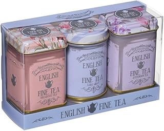 Vintage Floral 3x Mini Tea Tin Gift Pack with Assorted Loose Leaf English Tea