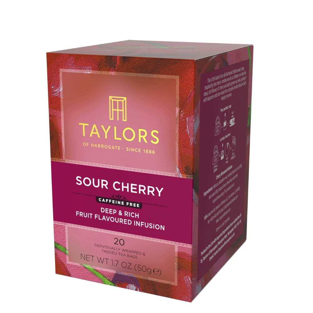 Taylors of Harrogate Sour Cherry Herbal Tea Bags