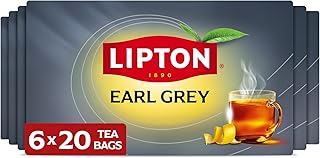 Lipton Earl Grey Tea Bags, Flavored Teabags, 120 Total Bags (20ct - Pack of 6)
