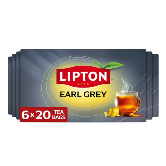 Lipton Earl Grey Tea Bags, Flavored Teabags, 120 Total Bags (20ct - Pack of 6)