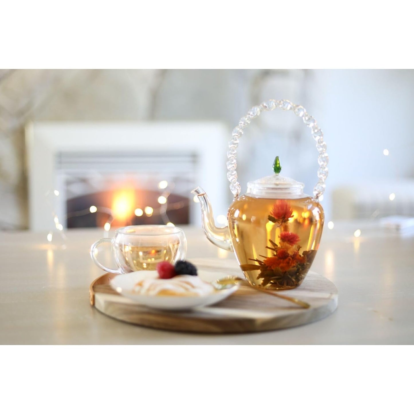 Blooming Tea Flowers - Pomegranate & Pineapple Flowering Teas – Each Tea Blossom Can Be Steeped Multiple Times (2-Pack)