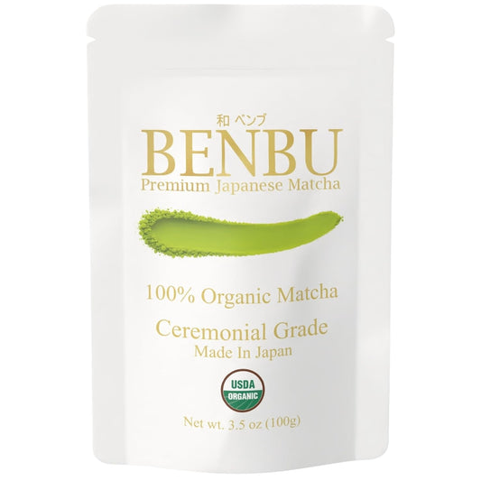 BENBU Matcha Powder - USDA Organic Ceremonial Grade, First Harvest, Stone-Milled in Japan, Authentic Japanese Green Tea, No Additives, 3.5 oz (100g) Pouch
