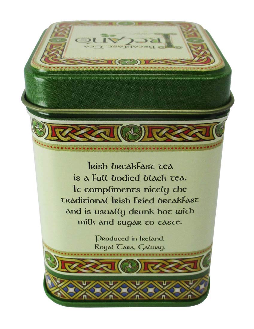 Royal Tara Irish Breakfast Tea of Loose Leaf Blended Black Tea Celtic Tin with Shamrocks and Ireland (1)