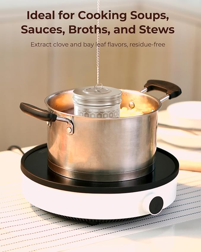 Reinmoson Extra Large Tea Infuser for Loose Tea & Spice Infuser for Cooking, Extra Fine Mesh Tea Strainers, 304 Stainless Steel Steeper for Black Tea, Rooibos, etc