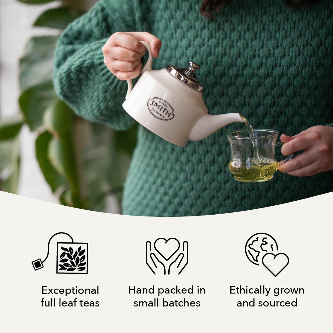 Smith Teamaker White Petal No. 72, Caffeinated, Sugar-Free, Sustainably Grown, Full Leaf White Tea Bags, 15 Sachets, 1.06oz Each