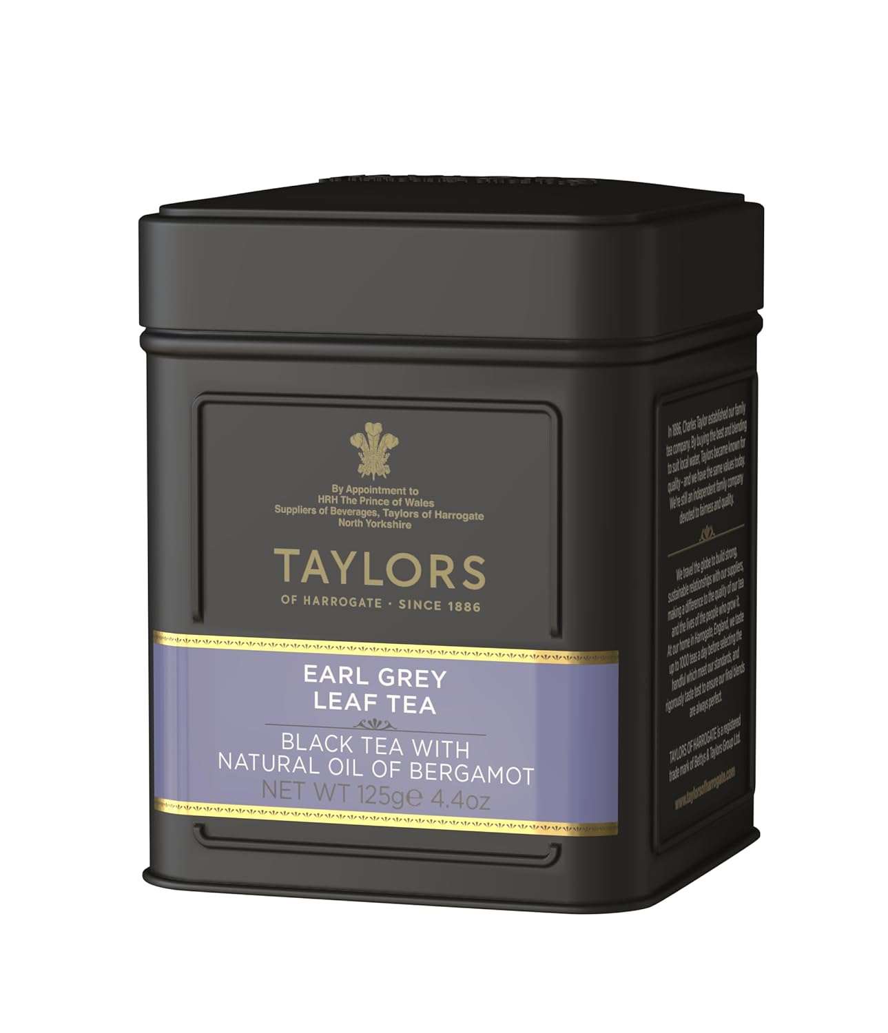 Taylors of Harrogate Earl Grey, Loose Leaf, 4.41 Ounce Tin Caddy (Pack of 1), Fragrant, Delicate & Light, Caffeinated, Premium Whole Leaf Tea