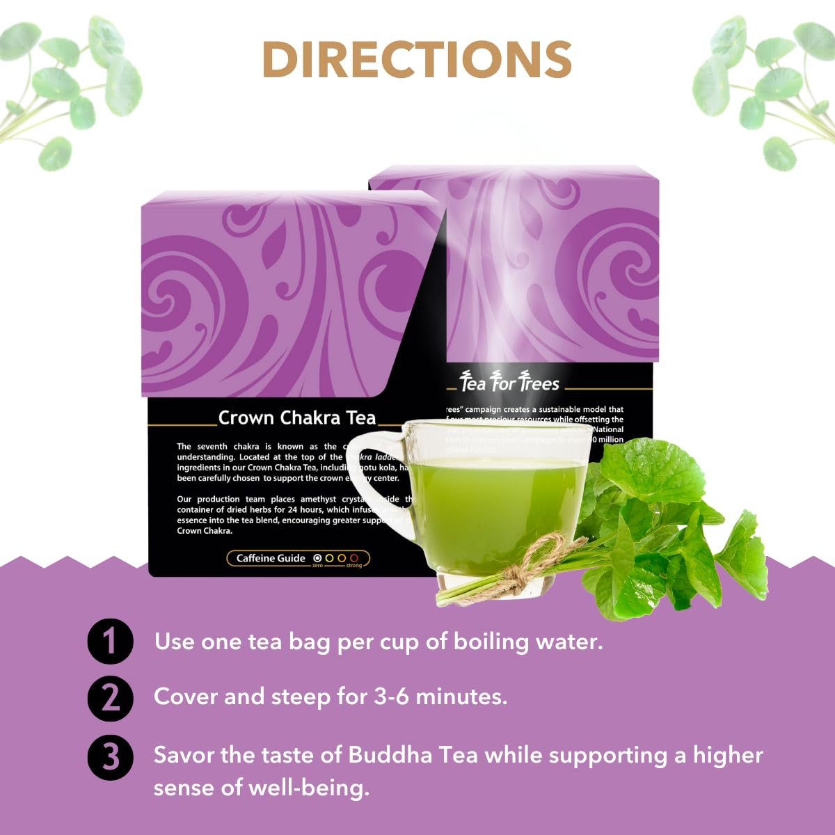 Buddha Teas Organic Crown Chakra Tea - Herbal Tea, Caffeine Free