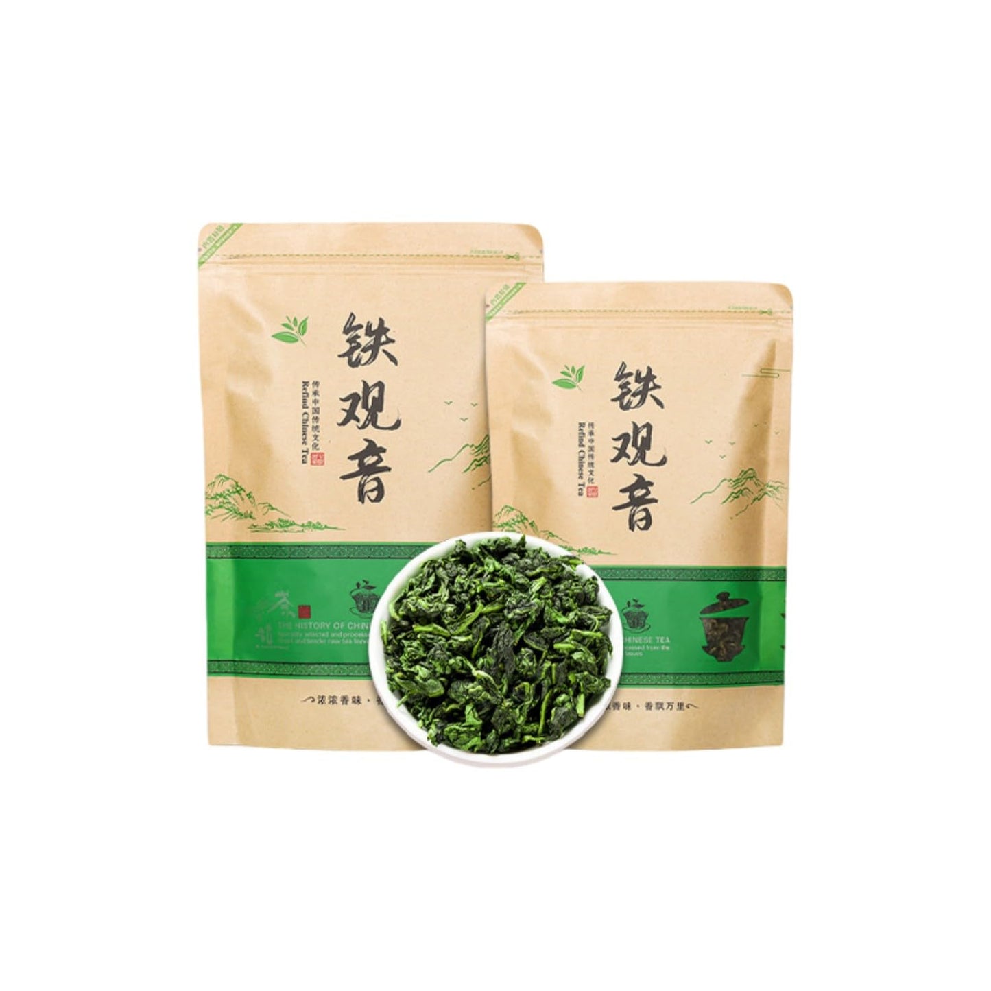 正宗安溪铁观音 Chinese Tieguanyin Oolong Tea 2025新茶福建安溪 Natural Loose Leaf Tea,Chinese Tea, Sulfur Free 【安溪铁观音 Chinese Tieguanyin Oolong Tea 】4袋装共1000克 Flower tea,dark tea,loose tea