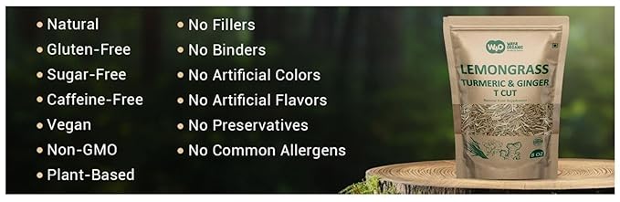 Lemongrass Loose Leaf Herbal Tea with Benefits of Turmeric and Ginger, Caffeine Free, 224g (8-ounce), Culinary Use