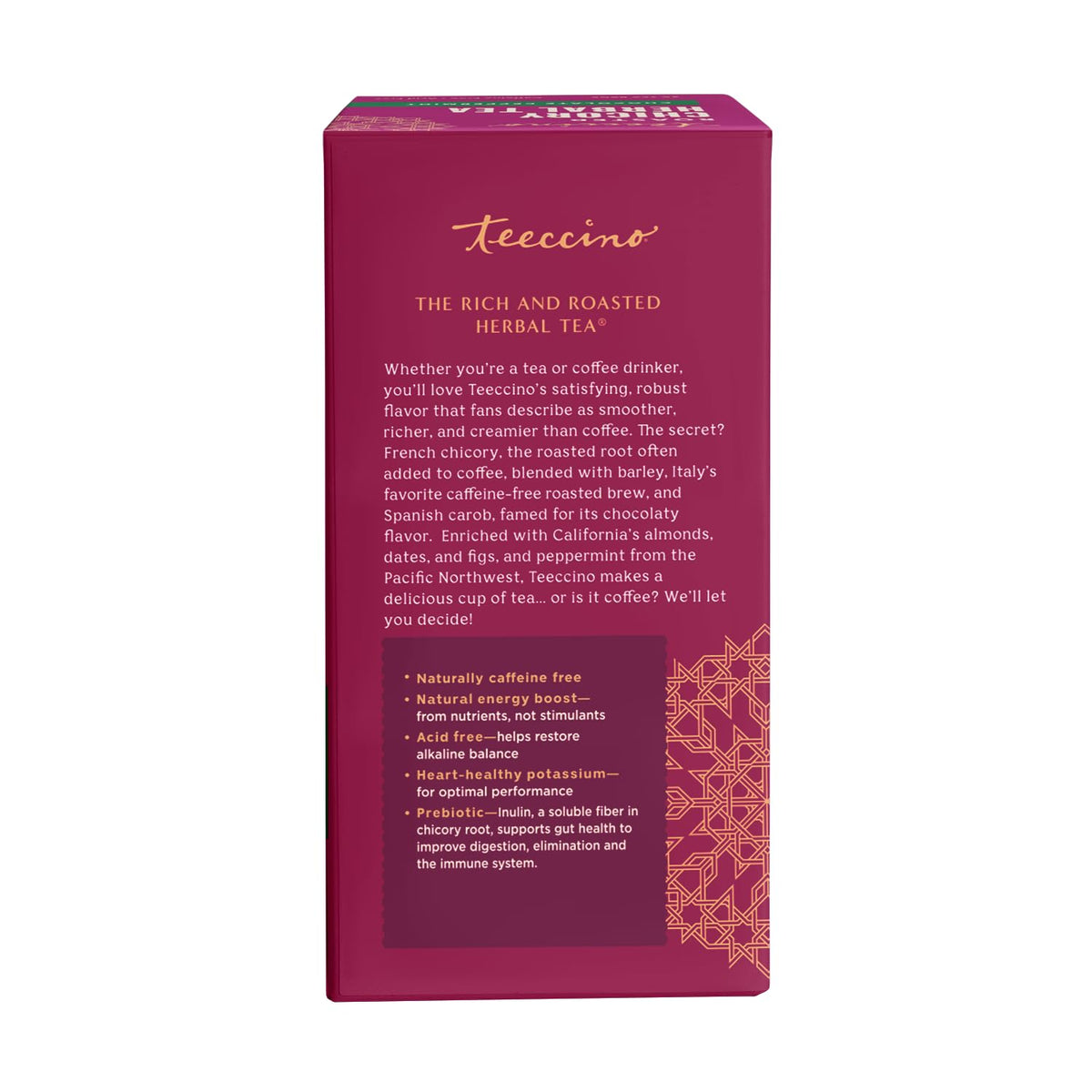 Teeccino Chocolate Peppermint Herbal Tea - Enjoy Hot or Iced Tea with Cooling Peppermint, Cocoa & Chicory, Prebiotic