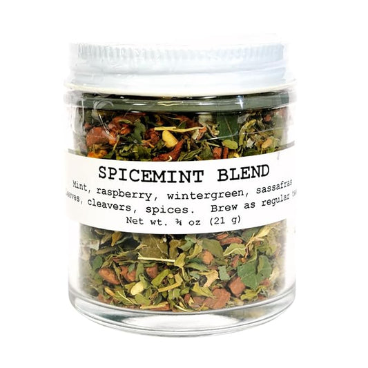 Spicemint Blend 3/4 oz (21 grams) - Spicy Herbal Beverage Tea in Glass Jar by Smoke Camp Crafts