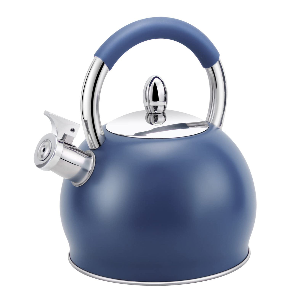 HRHongRui Whistling Tea Kettle for Stove Top Stainless Steel Tea Pot with Ergonomic Silicone Handle Teapot for Stovetop 3.2