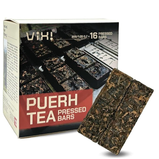 VIXI Puerh Tea, 48 Counts, Vietnam's Mountain Tea, Pu erh Tea Bricks, 100% Natural from Ancient Tea Tree, Premium Pu-erh Tea for Hot and Cold Brew