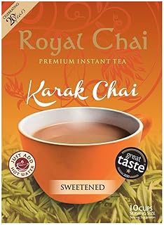 ‎Royal Chai | Karak Chai Sweetened | 10 Count Single Box | All Natural, No Preservatives | Premium Instant Tea | Made in the UK