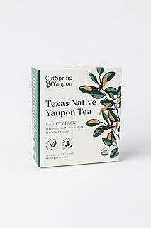 CatSpring Yaupon Tea Variety Pack, 1.5 oz Loose Leaf of Each, Green, Dark, and Medium Roast, Naturally Caffeinated, Sustainable and Wild-Harvested, Non-Bitter, Antioxidant Rich, Made in USA
