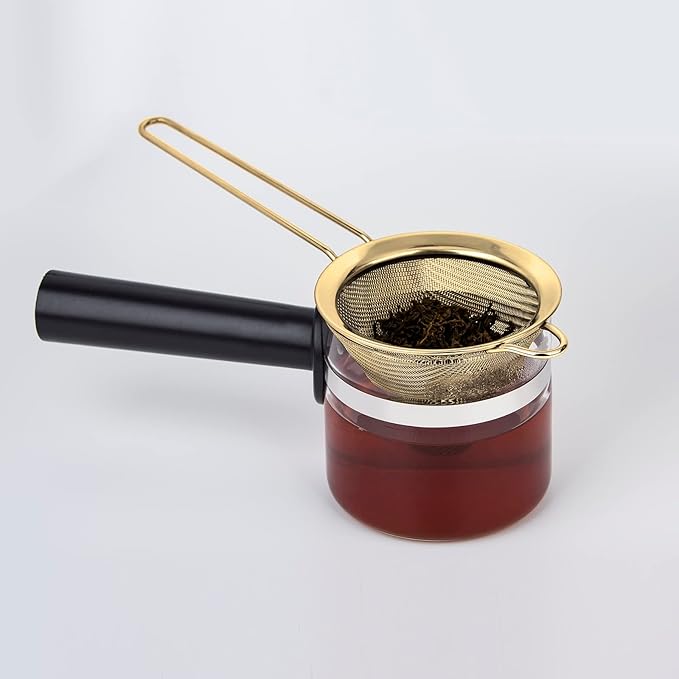 2 Pack Stainless Steel Small Food Strainer, Fine Mesh Sieve with Long Handle, Cocktail Strainer For Cocktails, Tea Herbs, Coffee & Drinks
