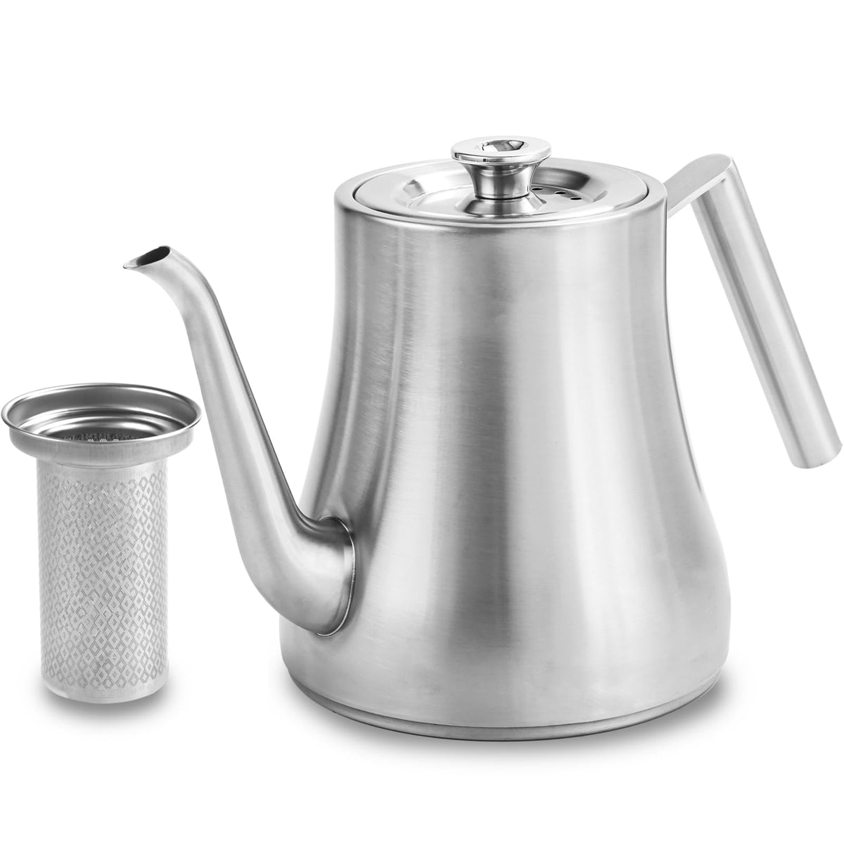 GURUDAR 68OZ/2000ML Stainless Steel Teapot with Removable Infuser, Stovetop & Dishwasher Safe Tea Maker Water Kettle for