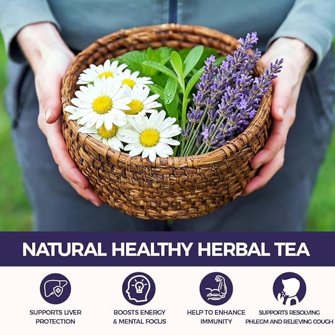 Natural Chamomile lavender tea 120g. 100% natural ingredients Chamomile lavender Herbal tea.for Relaxation & Bedtime.Additive-Free • Sugar-Free • Vegan.