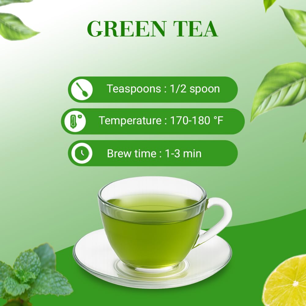 Sanskar Nepal - Green Tea, Superior Single-Origin Green Tea Leaves from Nepal, High-Altitude-Grown Loose Leaf Tea, 50 g/1.7 oz Bag Yields 25 Cups