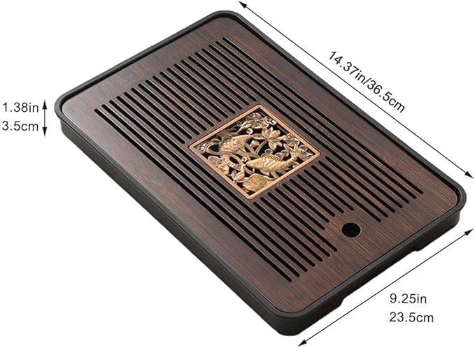 Bamboo Tea Tray, Chinese Tea Tray, Gongfu Tea Table with Water Storage Box, Household Filter Tea Serving Tray Set for Home Office Bar