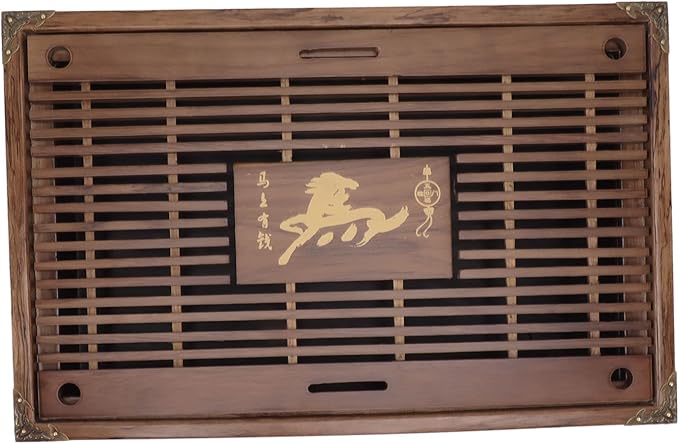 Wooden Non Fading Kung Fu Tea Tray Catch Tray Set Drawer Tea Set Tray Drainage Water Storage Tea Table Household (with drainage tool hose) (Type A