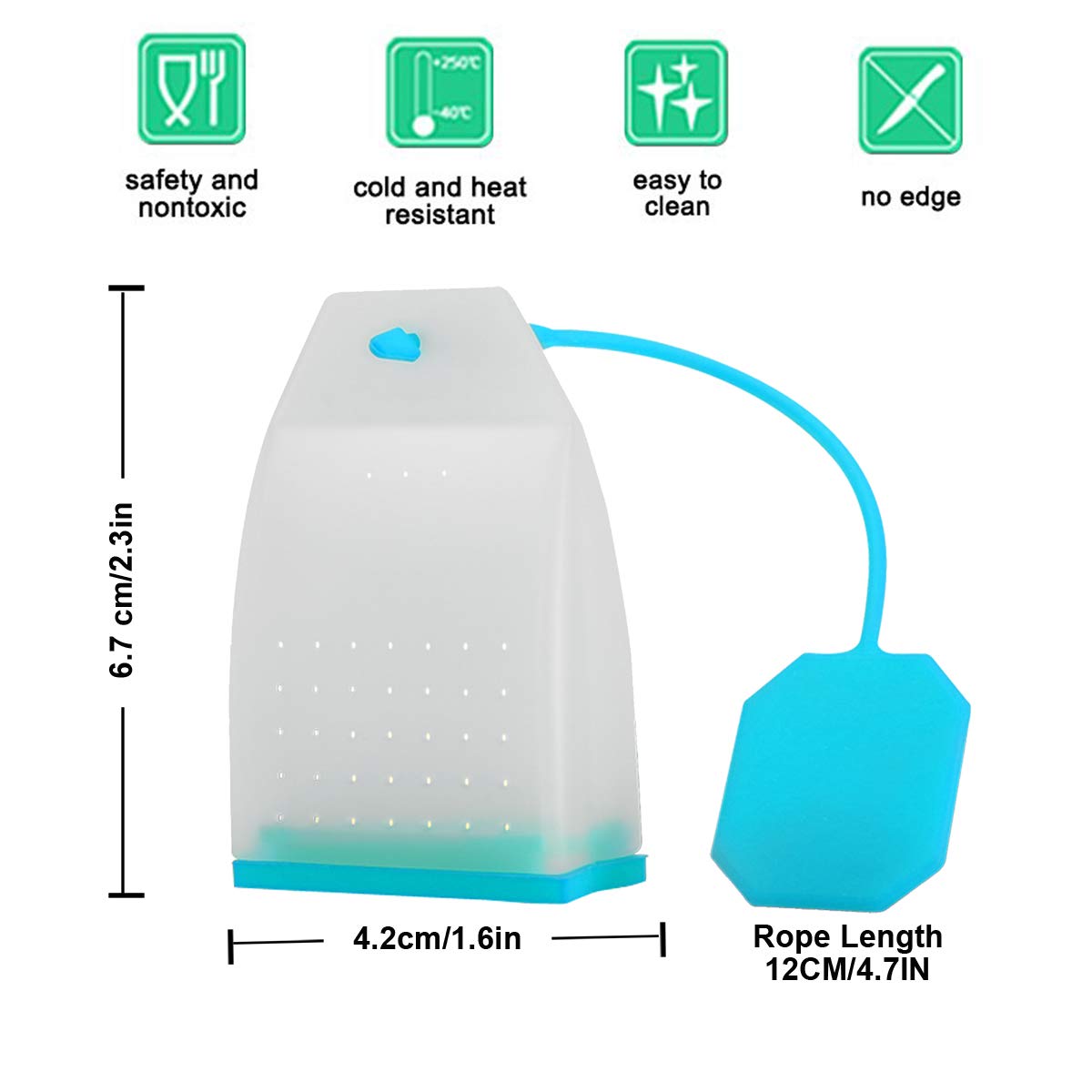 Ecurfu 6 Pack Silicone Tea Infuser, Reusable Tea Bags Tea Strainer Filter Tea Steeper Tea Diffuser Tea Holder for Loose Leaf