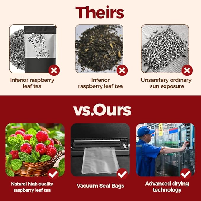 WOTIHA-Natural Raspberry Leaf Tea 120g. 80 TeaBags. Pure Red Raspberry Leaf Herbal Tea. Non-GMO • Additive-Free • Caffeine-Free