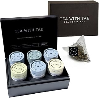 Tea Bento Box® by Tea with Tae - Luxury Tea Gift Box for all occasions - 6 Premium Blends, 30 Biodegradable, Plant-Based Pyramid Bags (90 Cups) - Eco-Friendly Gift