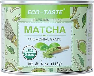 Organic Matcha Green Tea Powder-4oz(113g) Tin, 100% Natural & Pure, Ceremonial Grade, No Additives or Fillers, NO GMO