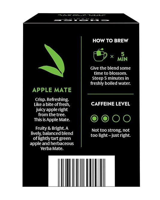 Choice Organics - Organic Apple Mate Tea (6 Pack) - Compostable - Contains Caffeine - 96 Organic Yerba Mate Tea Bags