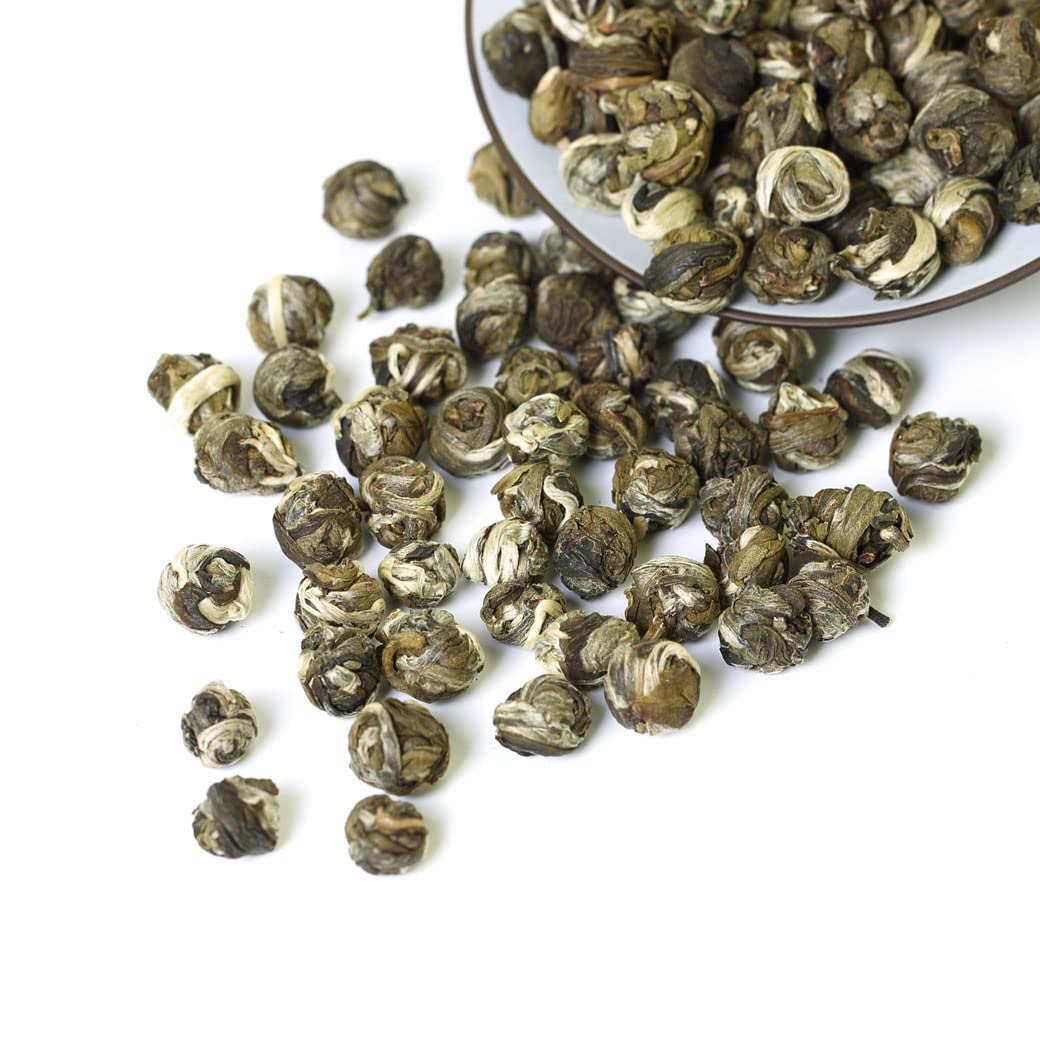 GOARTEA - Jasmine Dragon Pearls - 250g / 8.8oz Supreme Grade - Jasmine Pearl Green Tea - Chinese Green Tea Loose Leaf