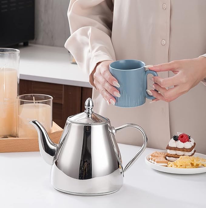 Sanqiahome Stainless Steel Teapot with Infuser 1500ml