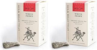 Silk Road Teas, Organic White Peony Tea, Bai Mu Dan, Soft & Sweet Aroma, Delicate Melon Taste, 15 Tea Bags (Pack of 2)