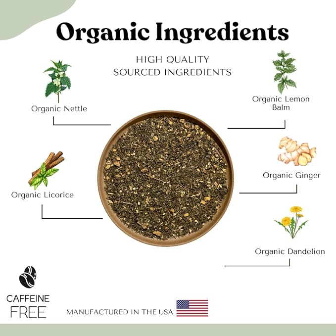 AutoimmuniTea – Soothing Tea Bags for Allergy Relief and Sinus Relief, Organic, Caffeine Free and USDA Certified, Blend of Lemon Balm, Ginger, Nettle