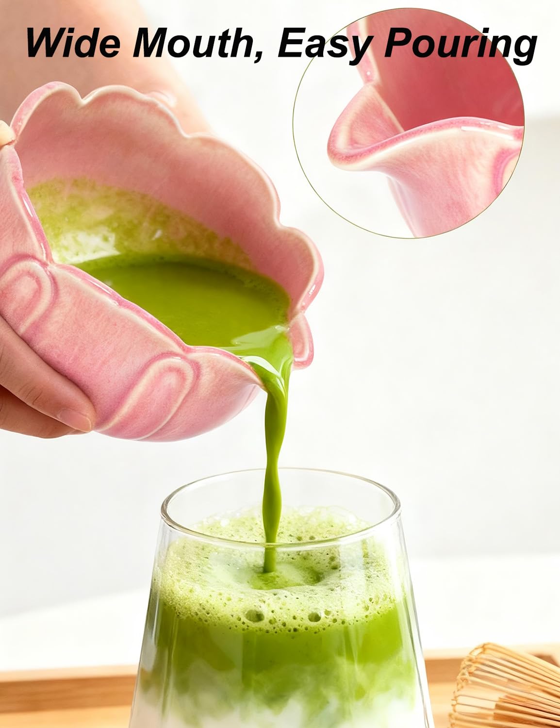 AURADYNE Matcha Set,9 Pcs Lotus Matcha Kit with Spout, Cute Matcha Gifts